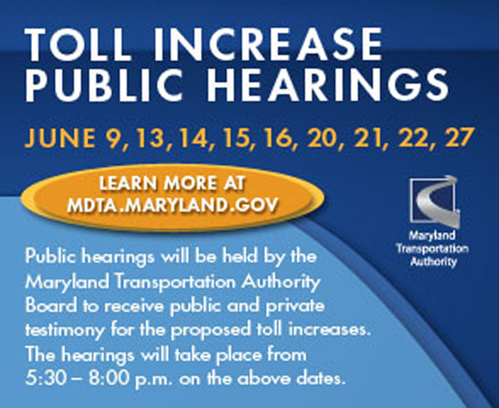   MDTA Toll Increase Hearings Banner