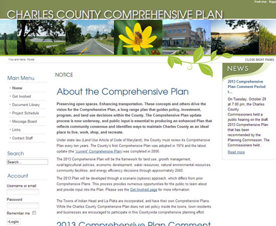   Charles County Plan Website
