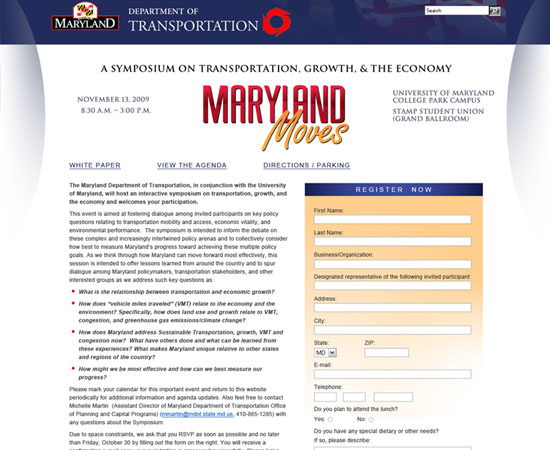   MDOT Maryland Moves Website